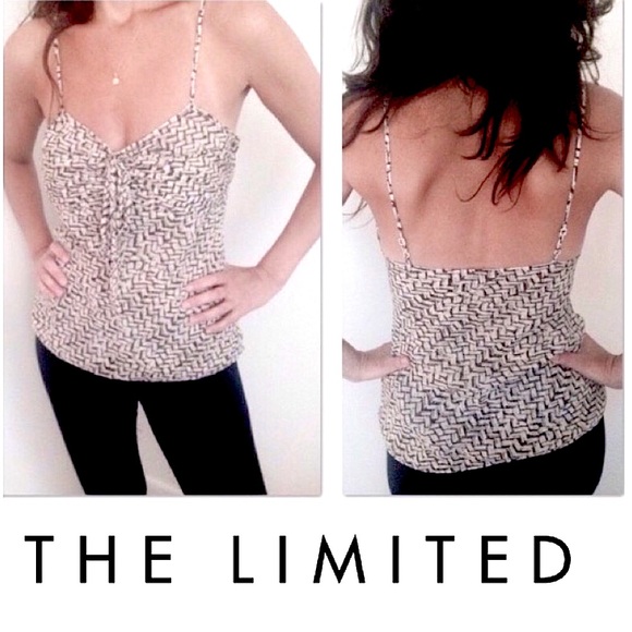 The Limited Tops - The Limited knot front silk pattern print cami